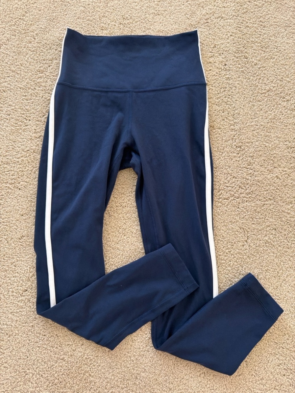 Lululemon Align HR Side-Stripe Leggings Club Blue/White Size 4